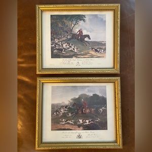 Antique hunting prints